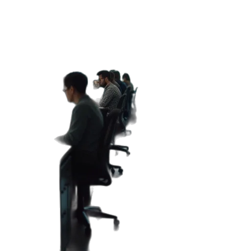 staff, robot, jacket, hair transparent PNG cut-out