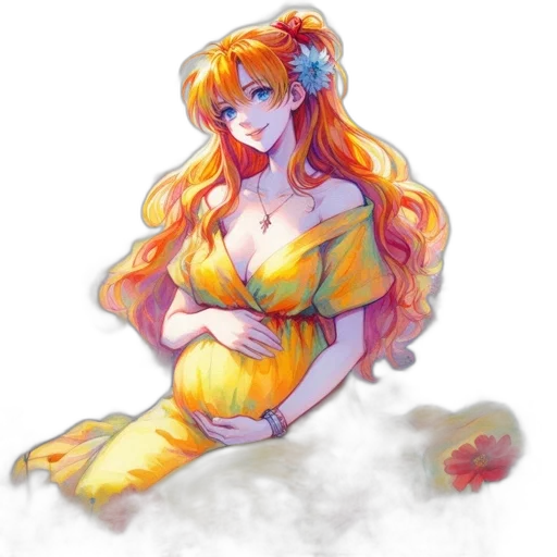 dress, dragon, fantasy art, pixel art transparent PNG cut-out