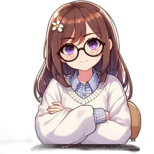 staff, flower, dress, creature transparent PNG cut-out
