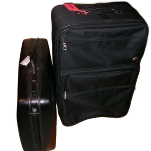 jacket, two, black, suitcases transparent PNG cut-out