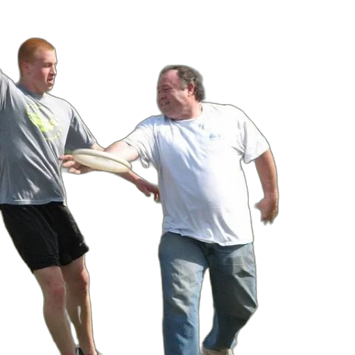 two, men, playing, frisbee transparent PNG cut-out