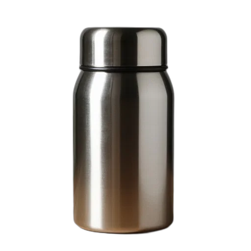 bottle, 3d render, photorealistic, stainless transparent PNG cut-out
