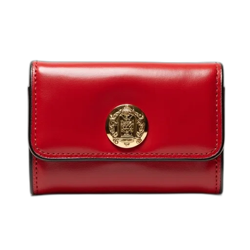 red, leather, wallet, black transparent PNG cut-out