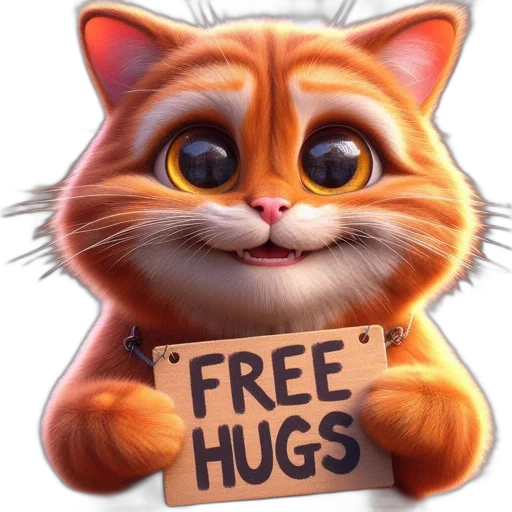 cartoon, cat, reflective, eyes transparent PNG cut-out