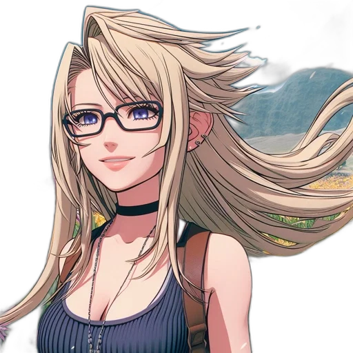 staff, hair, dress, anime transparent PNG cut-out