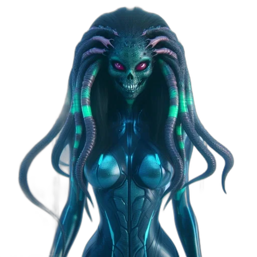 creature, mask, robot, hair transparent PNG cut-out