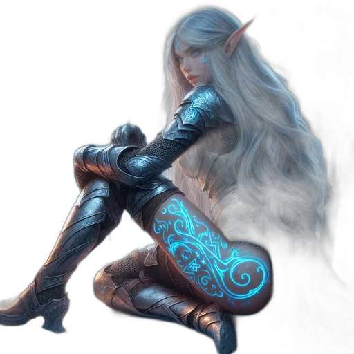 dragon, sword, dress, fantasy art transparent PNG cut-out