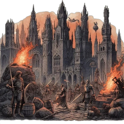 concept art, fantasy art, comic book art, watercolor transparent PNG cut-out