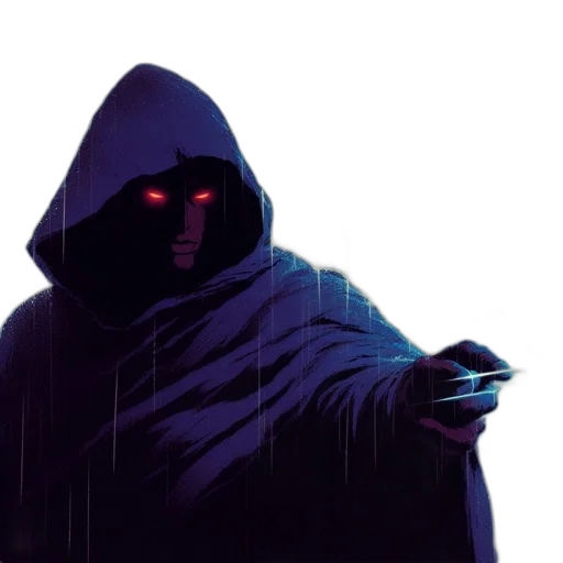 jacket, mask, staff, weapon transparent PNG cut-out