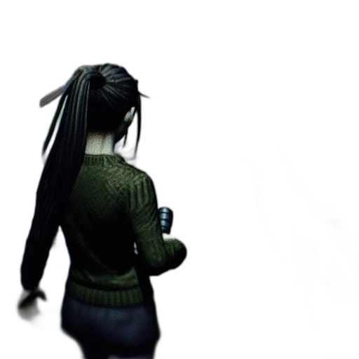 staff, jacket, hair, weapon transparent PNG cut-out