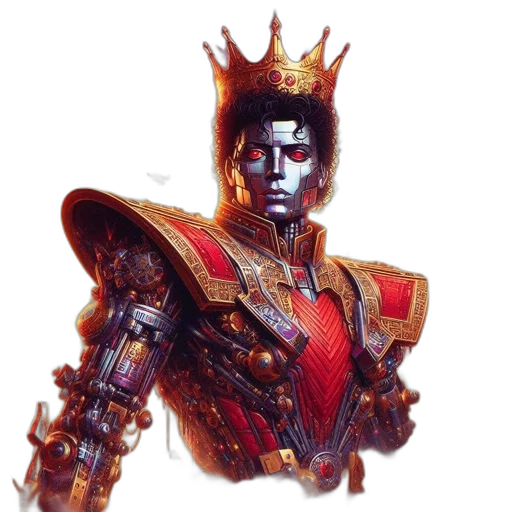 crown, robot, concept art, fantasy art transparent PNG cut-out