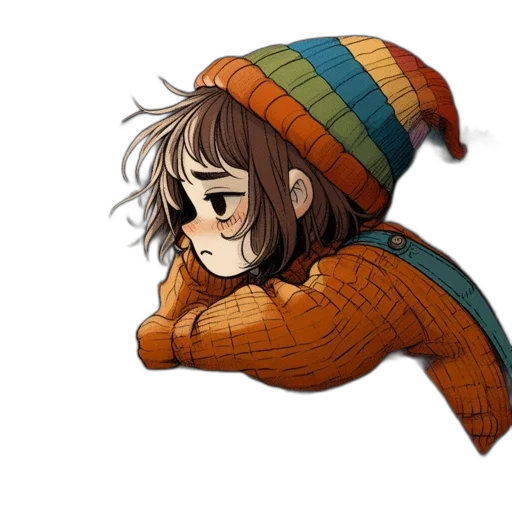 hat, jacket, umbrella, creature transparent PNG cut-out