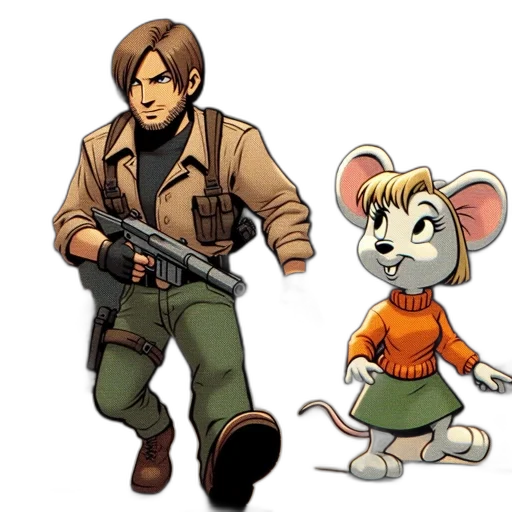 jacket, weapon, concept art, comic book art transparent PNG cut-out
