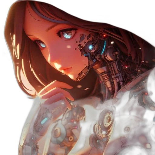 robot, face, concept art, cyberpunk transparent PNG cut-out