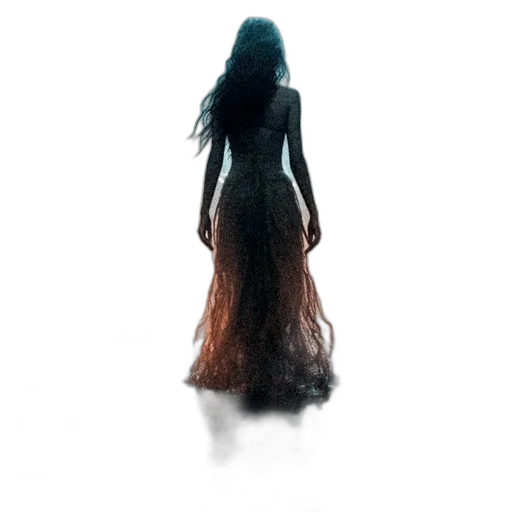 dress, hair, creature, concept art transparent PNG cut-out
