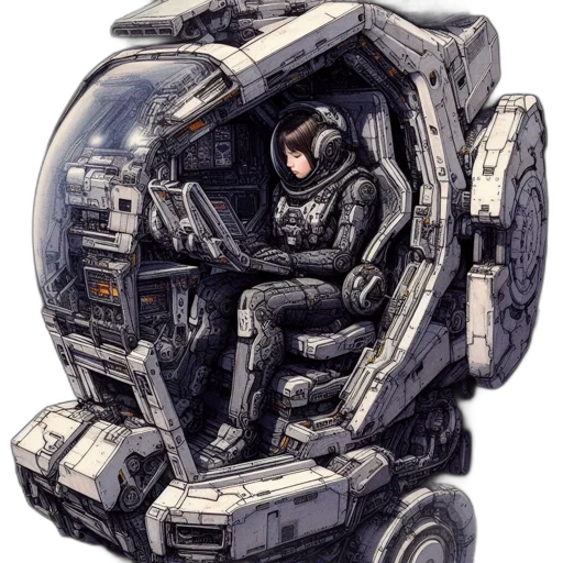 robot, jacket, face, car transparent PNG cut-out