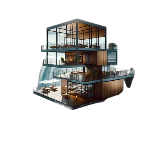 building, furniture, 3d render, concept art transparent PNG cut-out