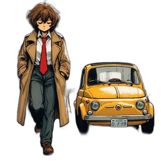 car, jacket, concept art, comic book art transparent PNG cut-out