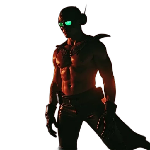 mask, concept art, 3d render, cyberpunk transparent PNG cut-out