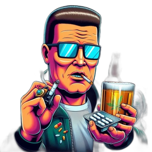 jacket, cyberpunk, pixel art, cartoon transparent PNG cut-out