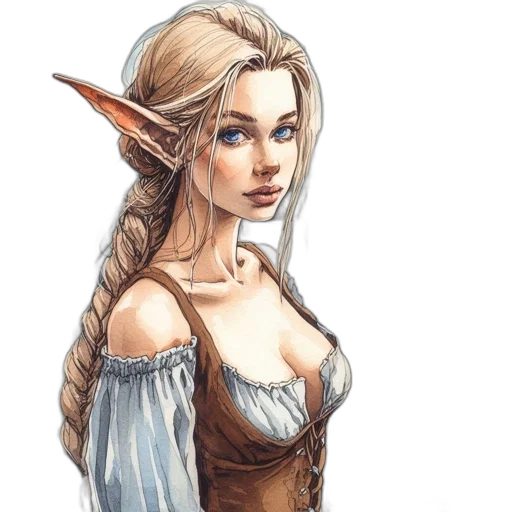 dragon, dress, staff, face transparent PNG cut-out
