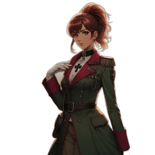 jacket, staff, dress, weapon transparent PNG cut-out