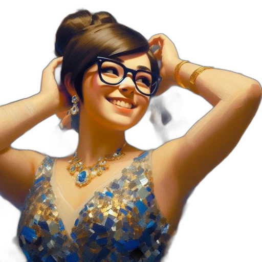 dress, jewelry, cartoon, photorealistic transparent PNG cut-out