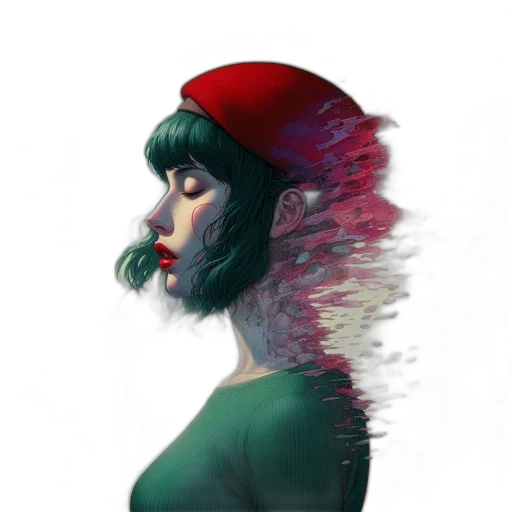 hat, hair, face, dress transparent PNG cut-out