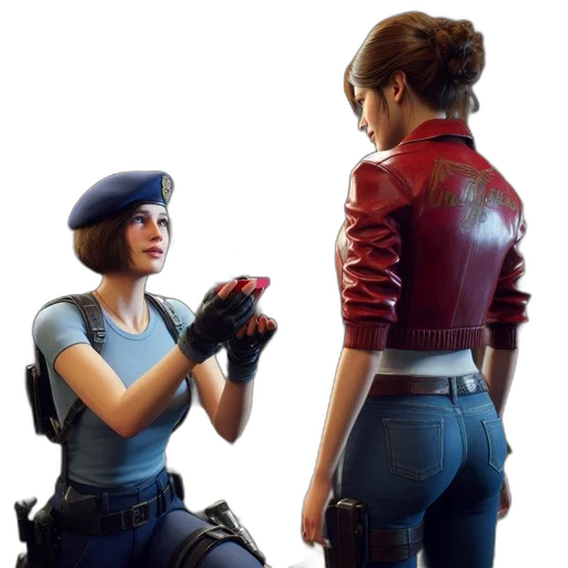 jacket, weapon, concept art, 3d render transparent PNG cut-out