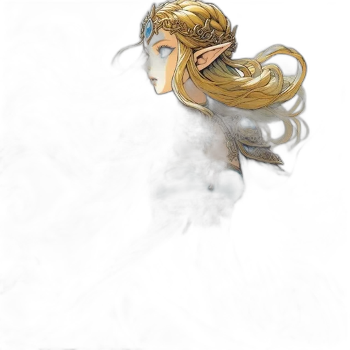 hair, dragon, mask, staff transparent PNG cut-out