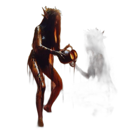 creature, staff, hair, mask transparent PNG cut-out