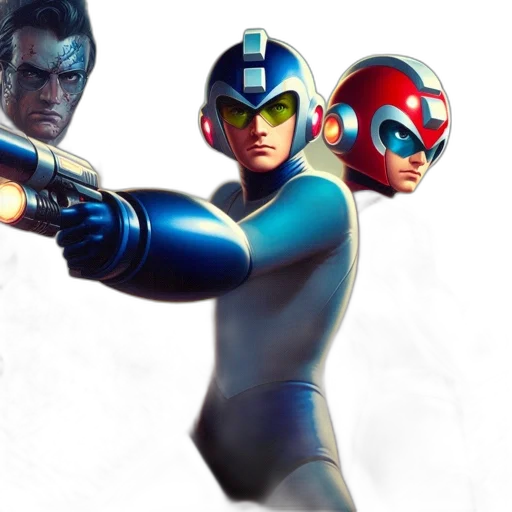 concept art, comic book art, 3d render, blue transparent PNG cut-out