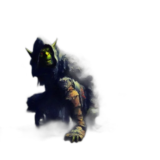 creature, mask, dragon, staff transparent PNG cut-out