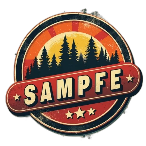 concept art, retro, camp, badges transparent PNG cut-out