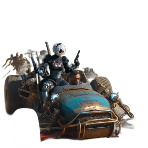 car, weapon, robot, concept art transparent PNG cut-out
