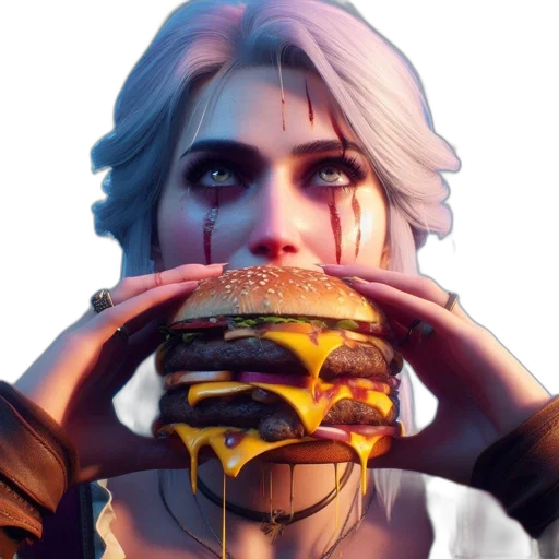 food, face, concept art, cyberpunk transparent PNG cut-out