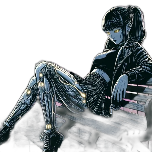 robot, jacket, cyberpunk, concept art transparent PNG cut-out