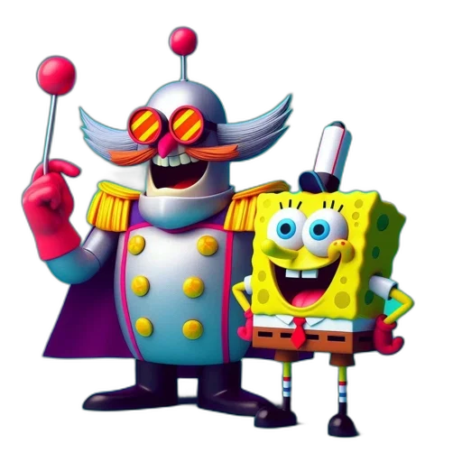 robot, staff, concept art, 3d render transparent PNG cut-out