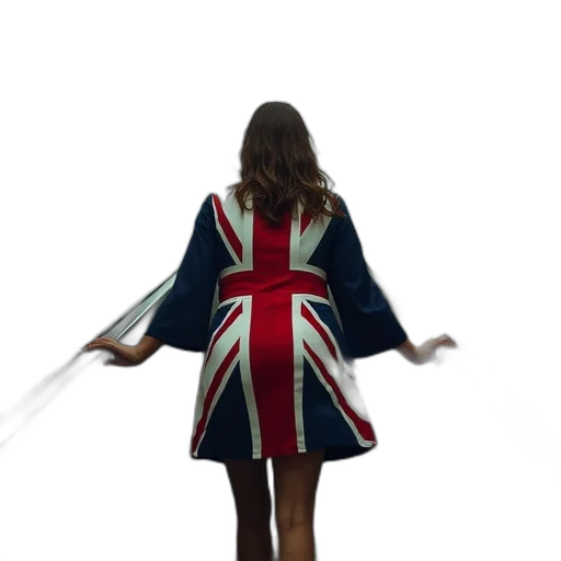 dress, jacket, umbrella, staff transparent PNG cut-out