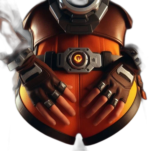 robot, jacket, mask, weapon transparent PNG cut-out