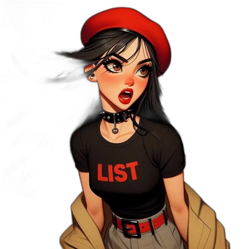 staff, hat, dress, comic book art transparent PNG cut-out