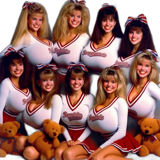 photorealistic, cheerleading, team, sextettes transparent PNG cut-out
