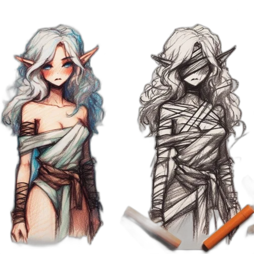 fantasy art, concept art, pixel art, watercolor transparent PNG cut-out