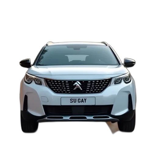car, 3d render, white, peugeot transparent PNG cut-out