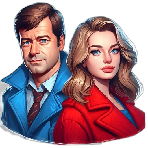 jacket, face, comic book art, concept art transparent PNG cut-out