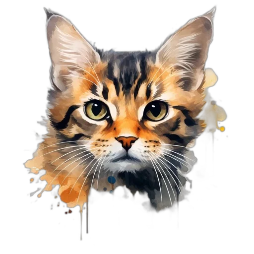 animal, face, photorealistic, watercolor transparent PNG cut-out