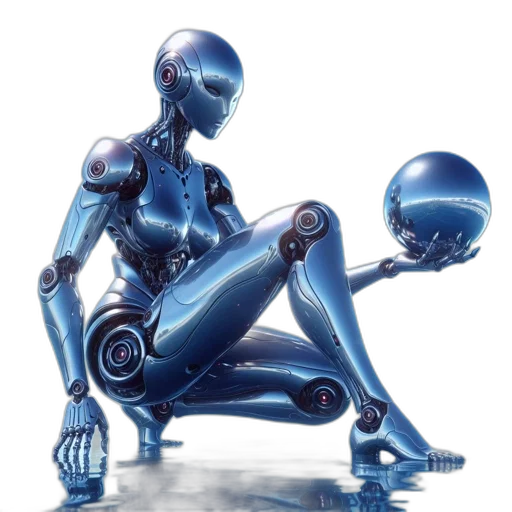 robot, concept art, cyberpunk, 3d render transparent PNG cut-out