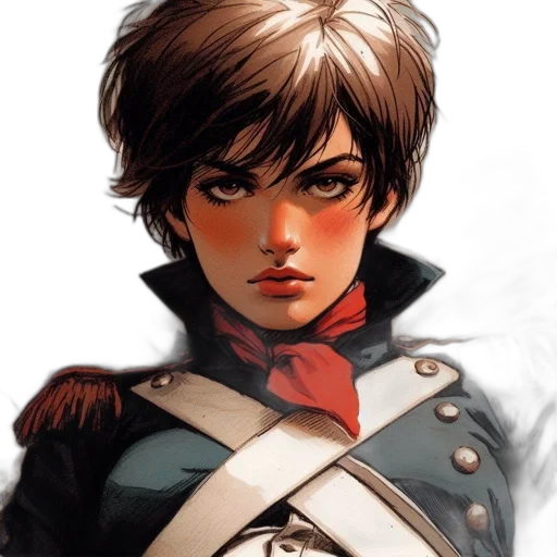jacket, face, comic book art, fantasy art transparent PNG cut-out