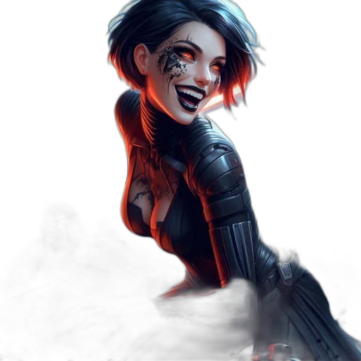 face, concept art, comic book art, fantasy art transparent PNG cut-out
