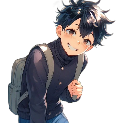 jacket, staff, anime, cartoon transparent PNG cut-out